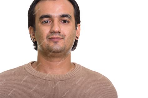 Premium Photo | Face of persian man with sweater looking at front