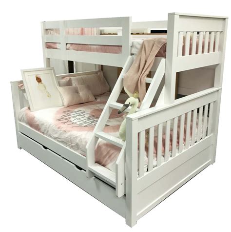 Riley Single Over Double Bunk Bed with Trundle | Double bunk beds, Bunk ...