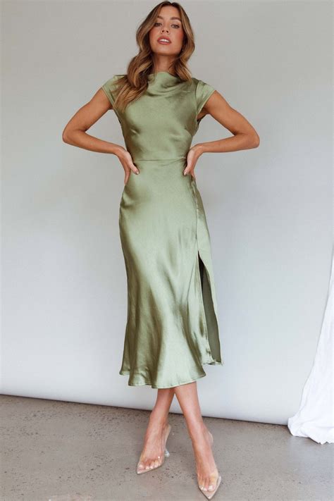 Shop the Lucinda Twist Back Midi Dress Olive