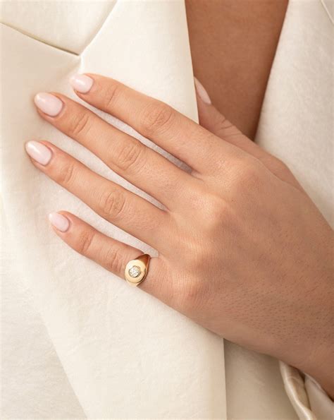 Diamond Signet Pinky Ring | Pinky rings for women, Pinky ring, Pinky ...