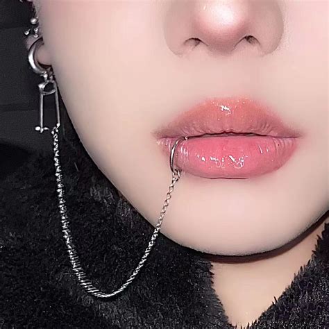 "Handmade Lip/Nose To Ear Chain Ring, Cool Nose Ring, Cartilage ...