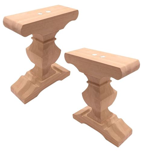 Baron Hardwood Trestle Bench Bases (Set of 2 Bases), Furniture ...
