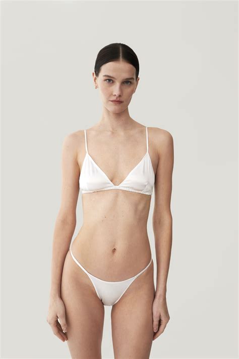 White silk triangle bra - Tina - MOYE