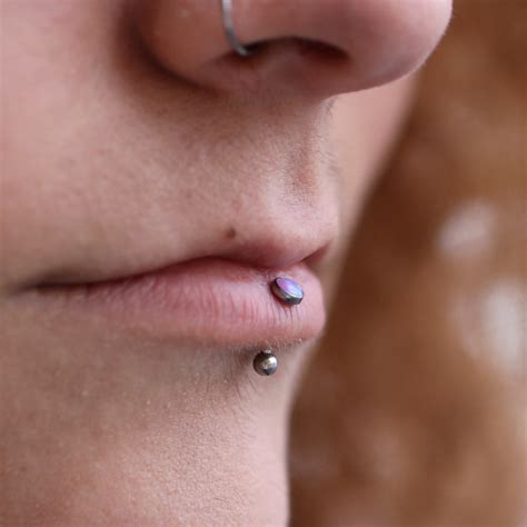 Vertical Labret Piercing Ring