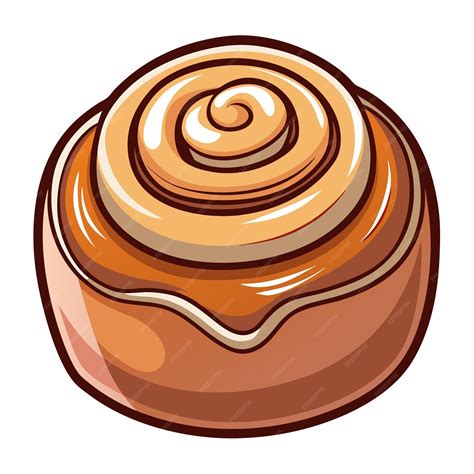 Cinnamon roll clipart cartoon style vector illustration | Premium AI ...