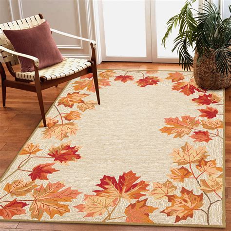 Fall Leaves Border Indoor Outdoor Rug - World Market