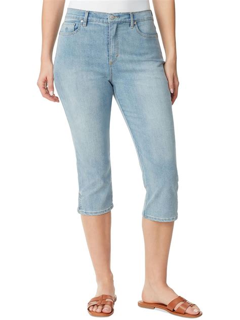 Gloria Vanderbilt Womens Amanda High Rise Light Wash Capri Jeans ...