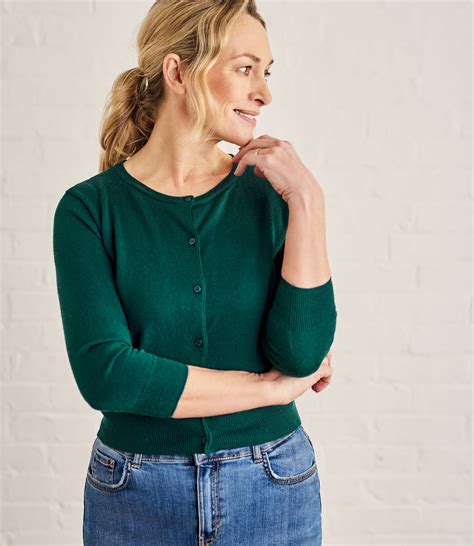 Womens Green Cropped Cardigan at Ben Vincent blog