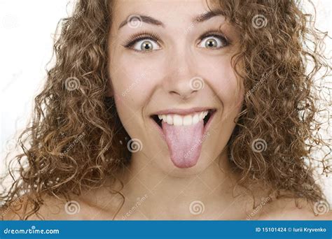 Woman Sticking Her Tongue Out Stock Photo - Image of facial, child: 15101424