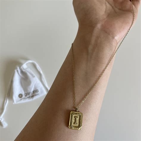 Gold Plated initial I necklace by Gorjana depop... - Depop