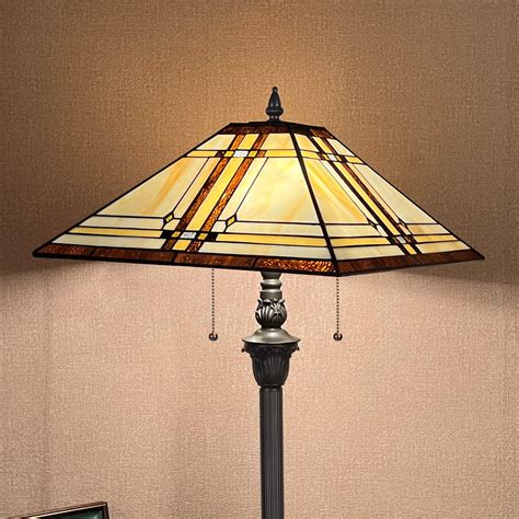 Capulina Tiffany Lamp Stained Glass Floor Lamp 2-Light 16X16X63 Inches ...