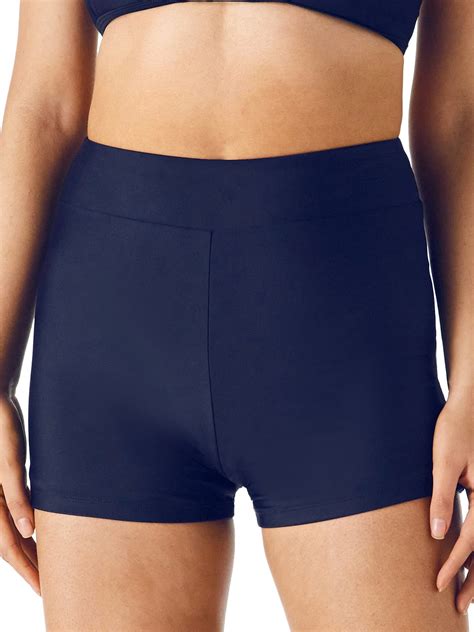 RELLECIGA Women's Navy Blue High Waisted Board Shorts Boyshorts Swim ...