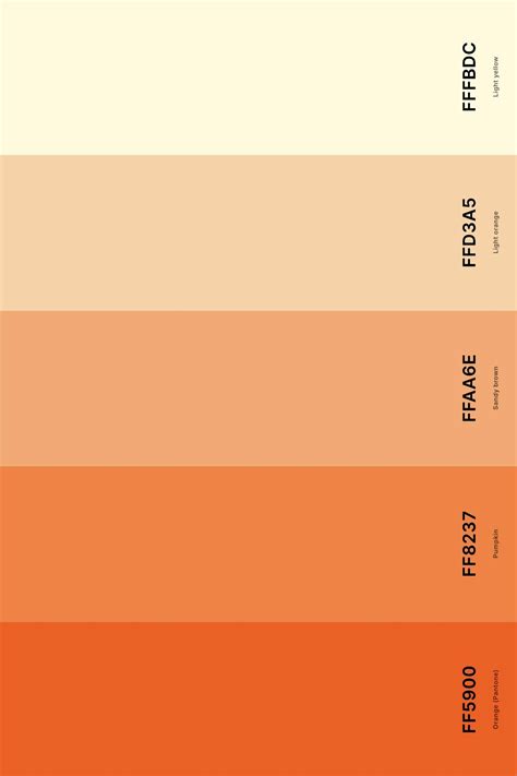 Five Light Orange Color Palettes Featuring Pantone Orange and Pumpkin ...