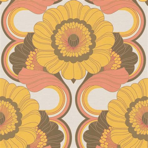 Download Retro Floral Pattern70s Style Wallpaper | Wallpapers.com