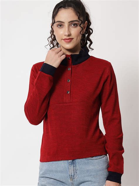Buy Yaadleen Women Red Sweatshirt - Sweatshirts for Women 19355544 | Myntra