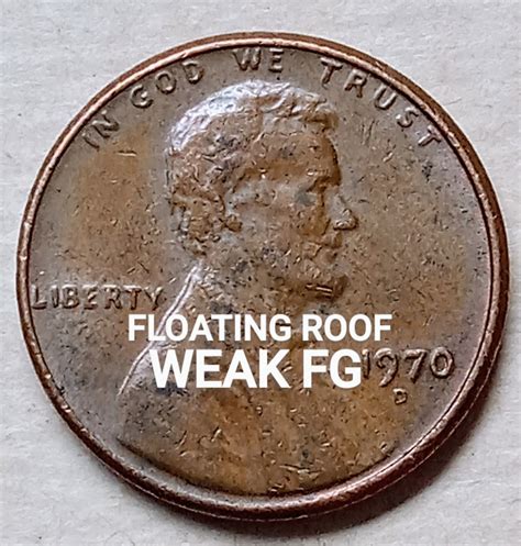 1970 D Lincoln Memorial Cent Penny • Floating Roof/Weak FG • BN • VF ...