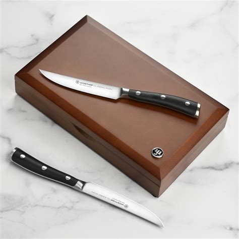 Wusthof Classic Ikon Steak Knives - 6 Piece Set with Case - Cutlery and ...