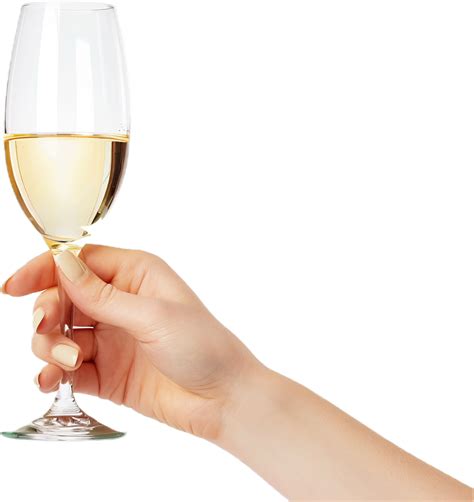 Hand Holding a Glass of White Wine. 47815651 PNG