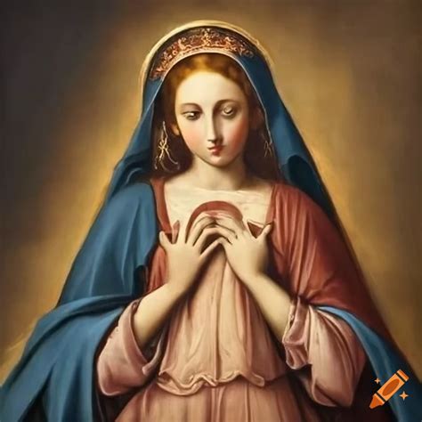 Unique renaissance style oil painting of standing figure in a fantasy ...