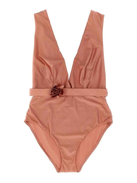 Zimmermann Lucky Plunge Flower One-Piece Swimsuit | 4371WSS252RSE