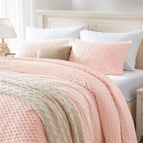 Amazon.com: BEDELITE Fluffy Queen Comforter Set - Pink Fleece Soft ...