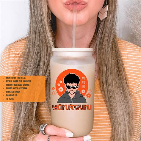 Bad Bunny Glass Cup, Bad Bunny Yonaguni Iced Coffee Can, Bad Bunny sold ...