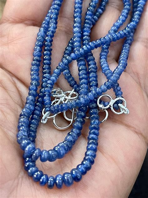 105 Carat Natural Sapphire Bead Two-Strand Necklace Sterling Silver ...