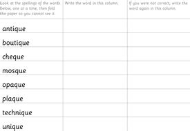 SPaG Year 3 & 4 Spelling: words ending with the /g/ sound spelt gue and ...