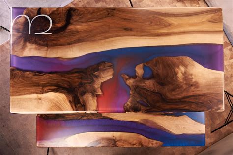 Rustic Wooden Dining Table Midcentury Modern Style Walnut For Sale at ...