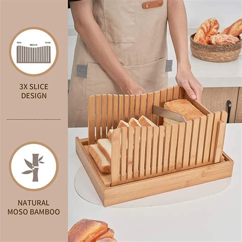 Multifunctional Bamboo Bread Slicer Cutting Board Manual Bread Slicer ...