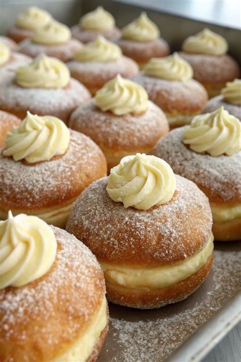 Vanilla Cream-Filled Doughnuts Recipe | Recipe in 2025 | Homemade ...