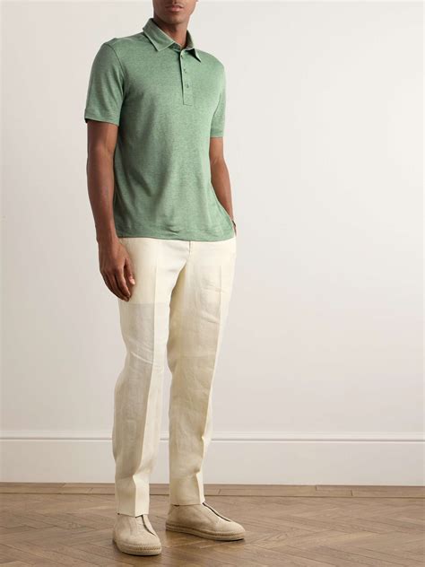 ZEGNA Slim-Fit Linen Polo Shirt for Men | MR PORTER