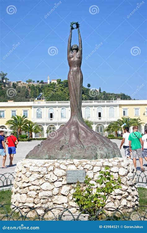 Statue of Greece Ionian Islands Zante Editorial Photo - Image of color, sitting: 43984521