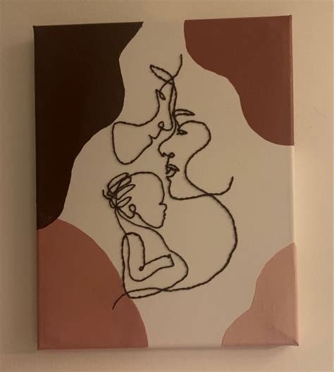Family First Love | Embroidered canvas art, Line art drawings, Art drawings sketches simple