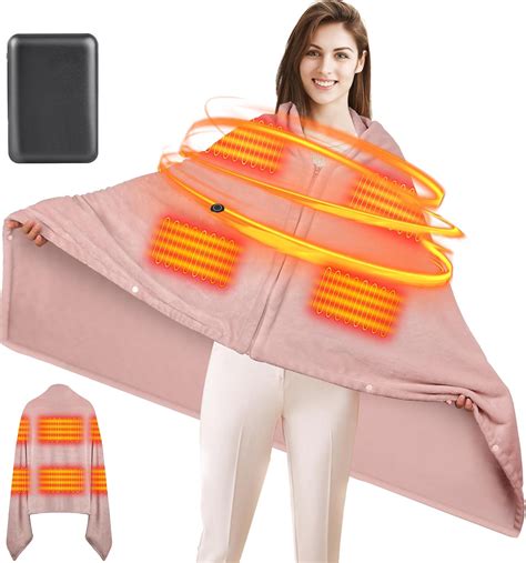 Amazon.com: Heated Blanket Battery Operated Heated Shawl Wraps for ...