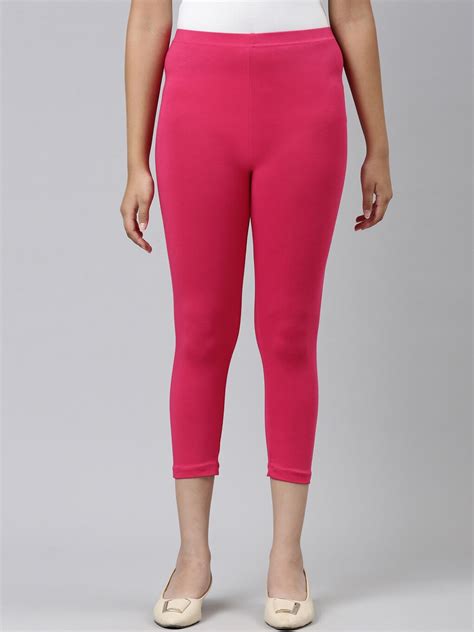 Buy Go Colors Girls Fuchsia Cotton Leggings - Leggings for Girls ...