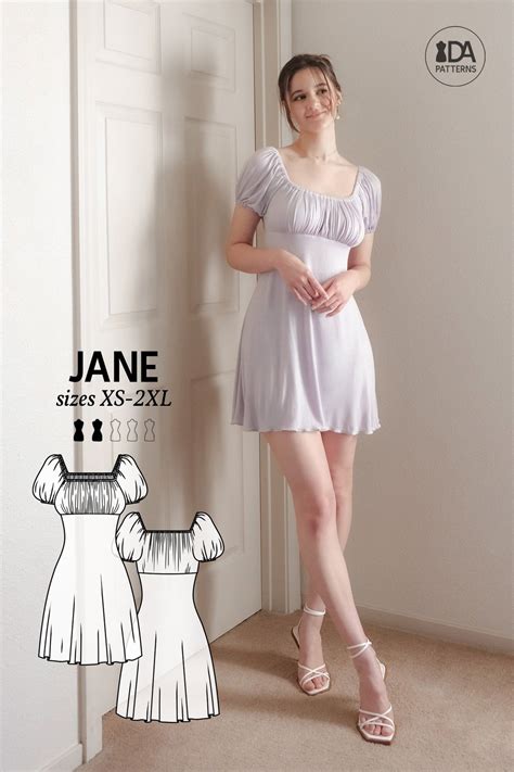 JANE Stretch Empire Waist Dress Sewing Pattern by Dressmaking Amóre ...