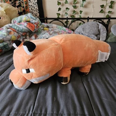 minecraft fox plush Stuffed Animal named Shawn - Depop