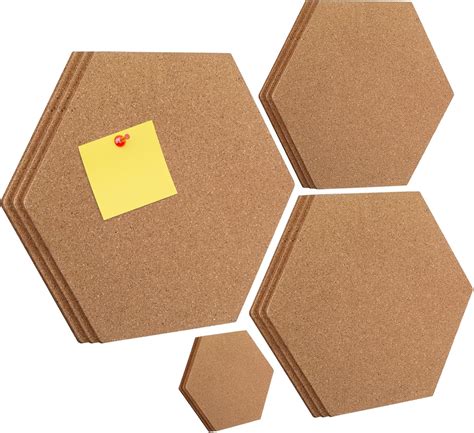 Amazon.com : Jetec 12 Pcs Cork Bulletin Board Hexagon Self Adhesive ...
