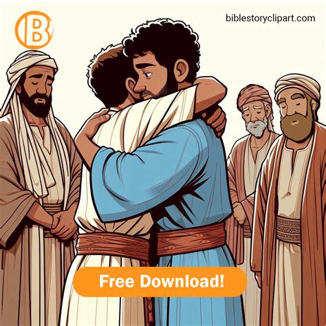 Joseph Forgives His Brothers - Bible Story Clipart