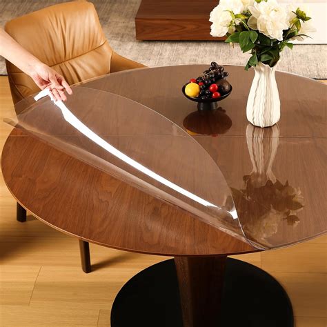 Amazon.com: ETECHMART Clear Round Plastic Table Cover Protector 42 ...