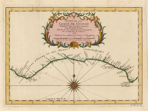 Jacques-Nicolas Bellin, Chart of Cote d'Ivoire coast, 1746 | The Map House
