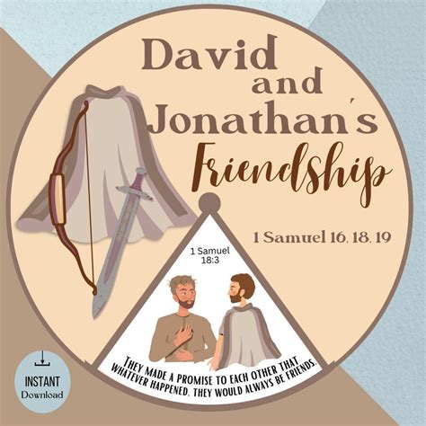 Printable David and Jonathan's Friendship Coloring Spinner Wheel ...