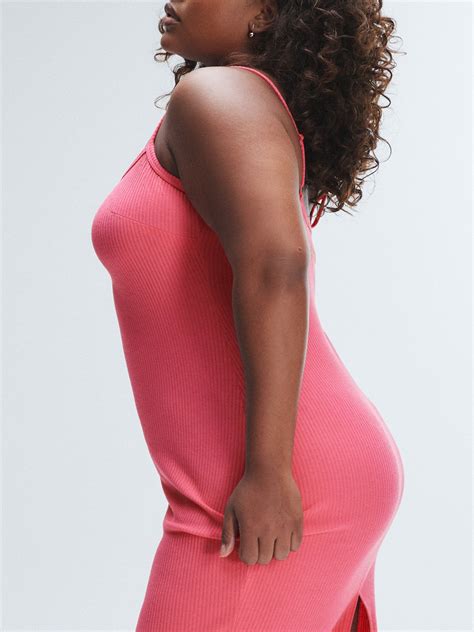 Essential Rib Midi Dress in Pink | SAVAGE X FENTY