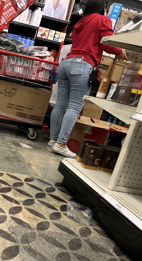 Target employee bending over with a NICE ass in jeans , perky bubble ...