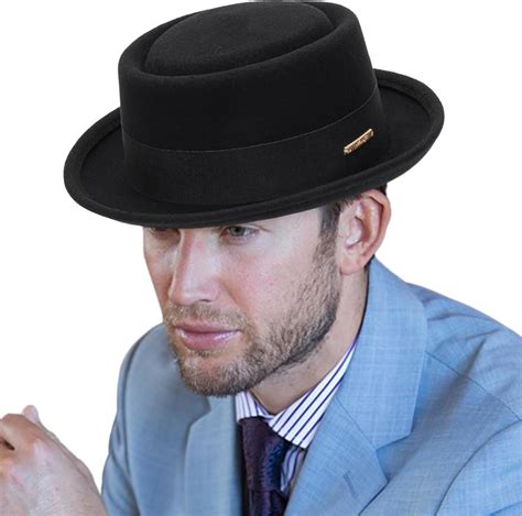 Black Fedora Pork Pie Hats For Men Uk Black Wool Felt Hats With Bow ...