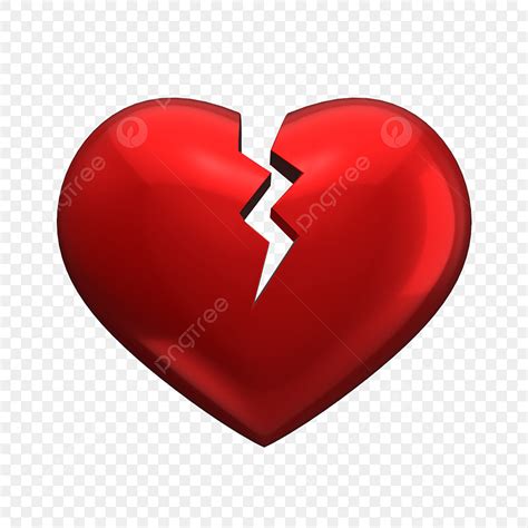 Broken Hearts Clipart Transparent PNG Hd, 3d Red Broken Heart Icon ...