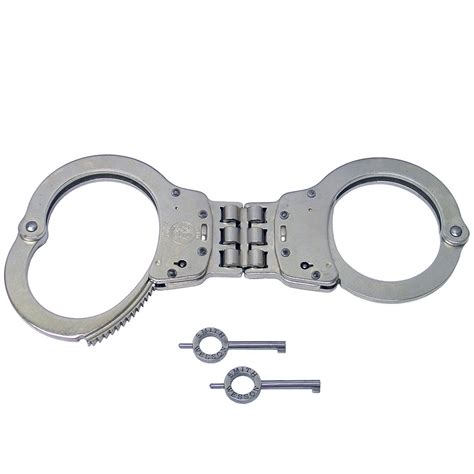 Smith & Wesson Model 300P Push-Pin Hinged Satin Nickel Handcuffs