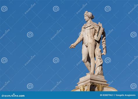 Classical Apollo God Statue Stock Photo - Image of academy ...