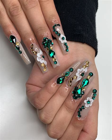33 Best Ideas for Coffin Emerald Green Nails that Turn Heads - Nail ...